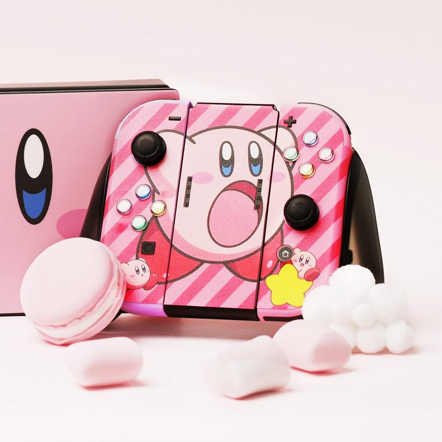 Custom cute anime kawaii cartoon video game design Protective full Wrap Vinyl Decal Pastel Sticker Skin For Nintendo Switch oled