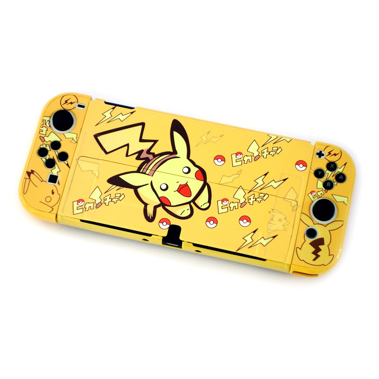 dockable cute anime kwaii thin hard shell grip case protective cover with stand screen protector for nintendo switch oled joy co