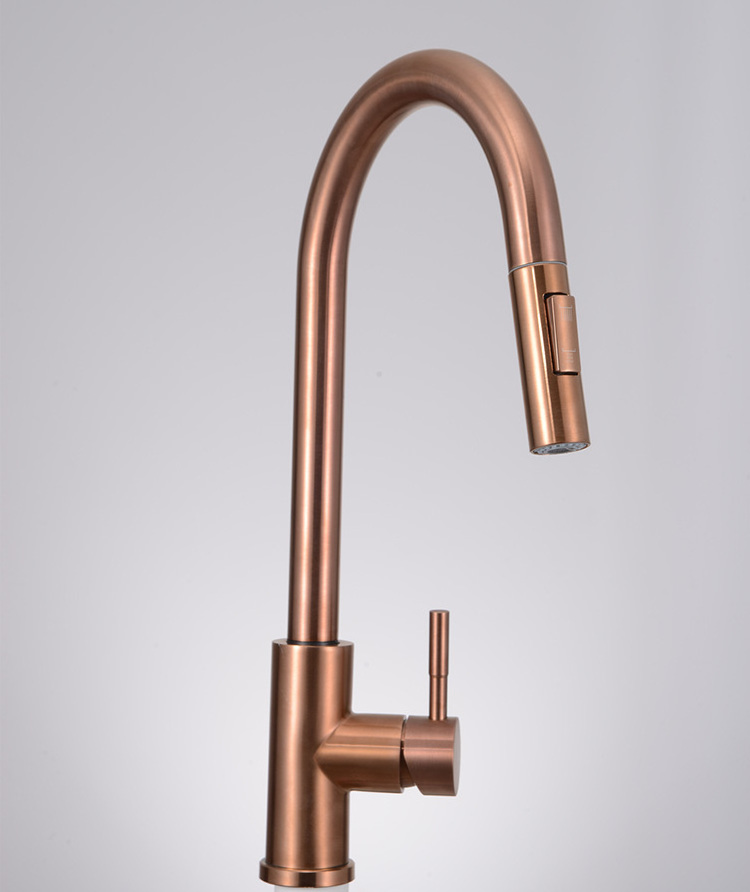 2022 Luxury Gold For Kitchen Pull Out Spray 360 Rotation Water Filter Tap Three Ways Sink Mixer Kitchen Faucet