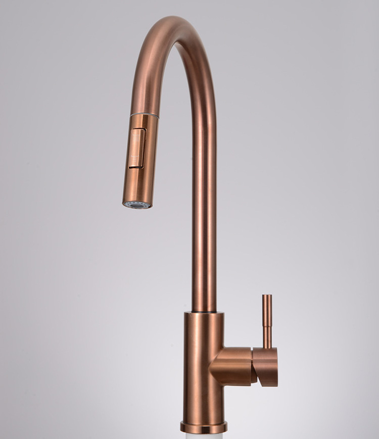 2022 Luxury Gold For Kitchen Pull Out Spray 360 Rotation Water Filter Tap Three Ways Sink Mixer Kitchen Faucet