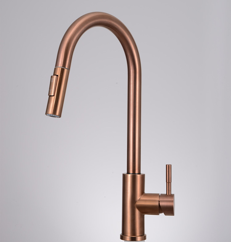 2022 Luxury Gold For Kitchen Pull Out Spray 360 Rotation Water Filter Tap Three Ways Sink Mixer Kitchen Faucet