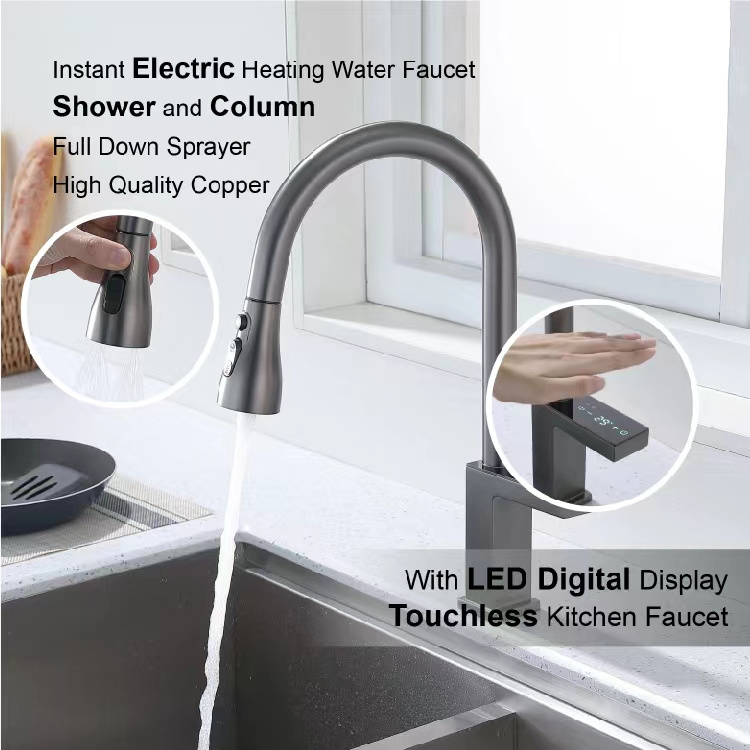 HOT SELLING Instant Tankless 5 v Hot Water Heater Fast Heating Tap Electric Water Kitchen Faucets with LED Digital Display