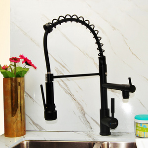 Modern matte black kitchen faucet Single lever pull down black kitchen sink mixer faucet flexible pull out kitchen faucet