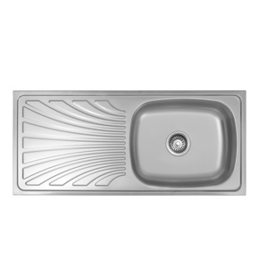 commercial kitchen sinks single bowl 304 stainless steel with drain board