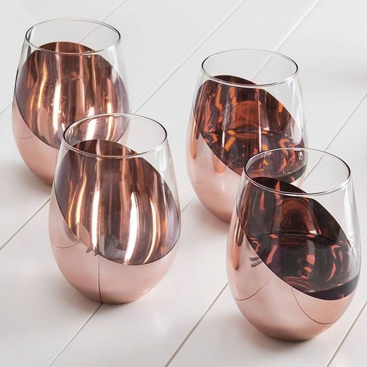 High Quality Luxury Crystal Glass Insulated Steel Stainless Stemless Wine Glasses