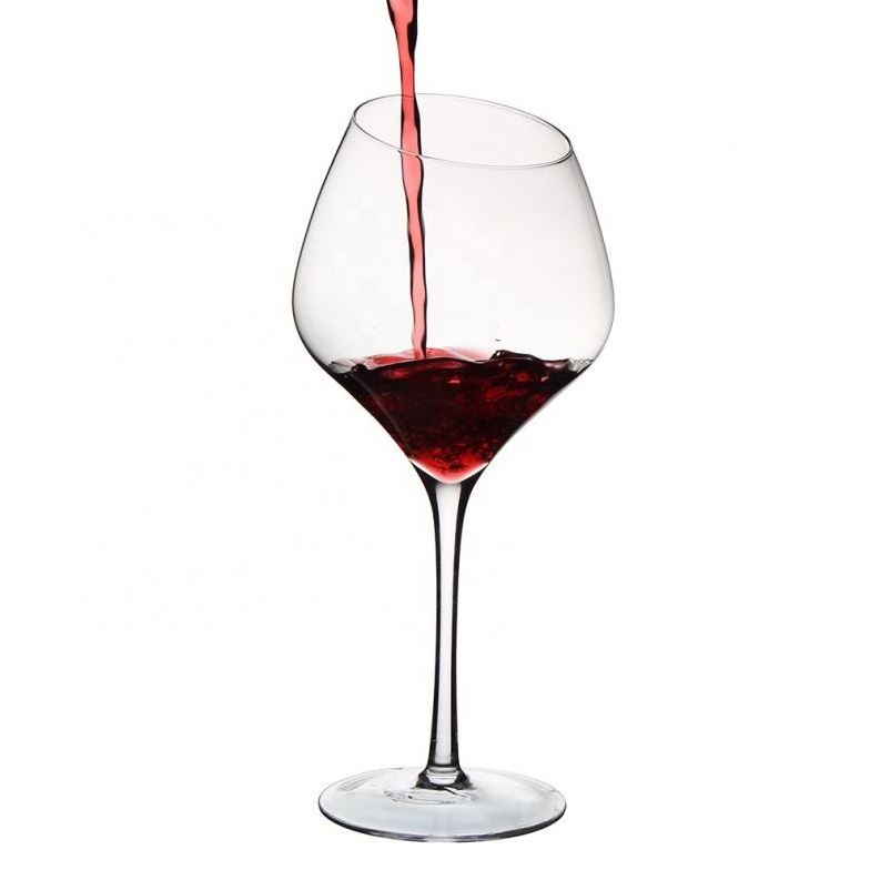 Luxury Designed Creative Novelty Heart Shape Slanted Wine Glasses