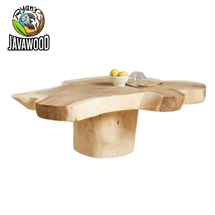 Indonesian High Quality Solid Wood Slab Dining Table Modern Style Square Shape for Art Deco Living Furniture