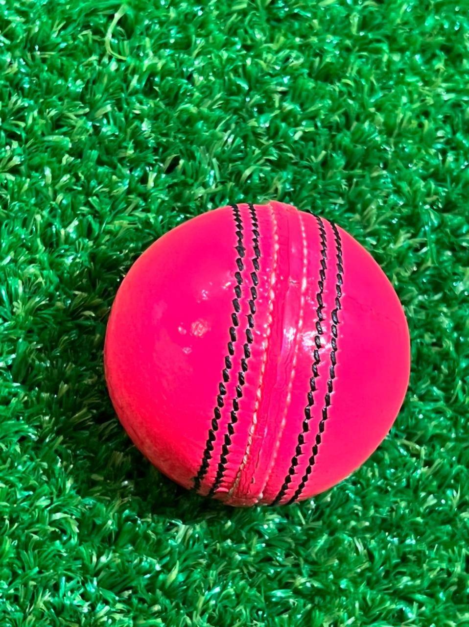 High Quality Genuine Pink Leather 4-Piece Cricket ball Custom Design Color Sports Team ball