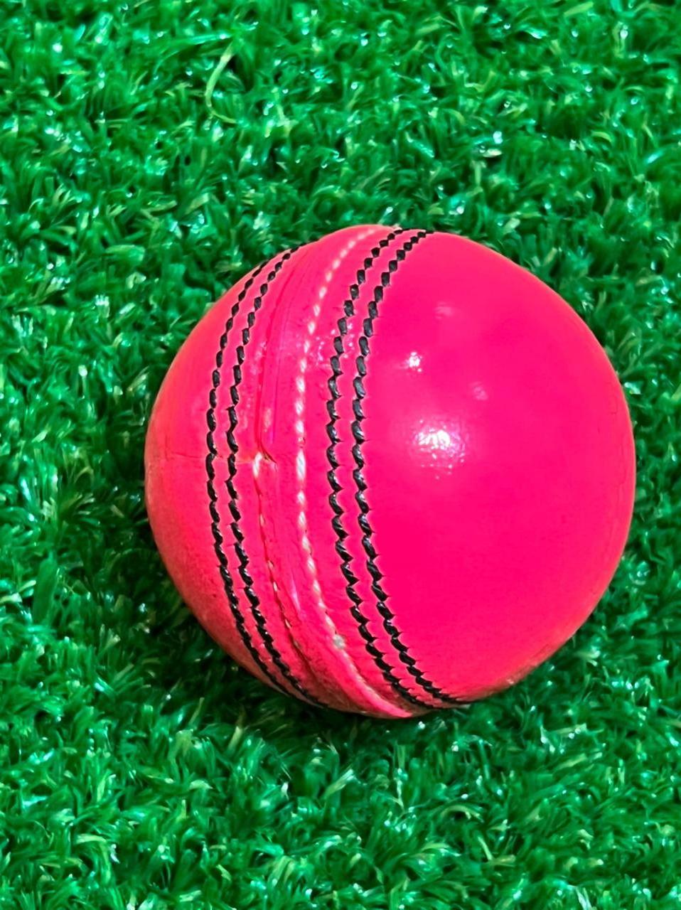 High Quality Genuine Pink Leather 4-Piece Cricket ball Custom Design Color Sports Team ball