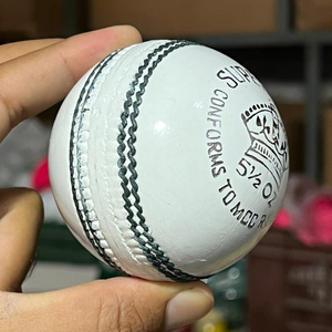 Custom Logo Cricket Hard Ball Wholesale Hand Stitched 50 Overs High Premium Quality Leather Red White Bowling Machine Balls