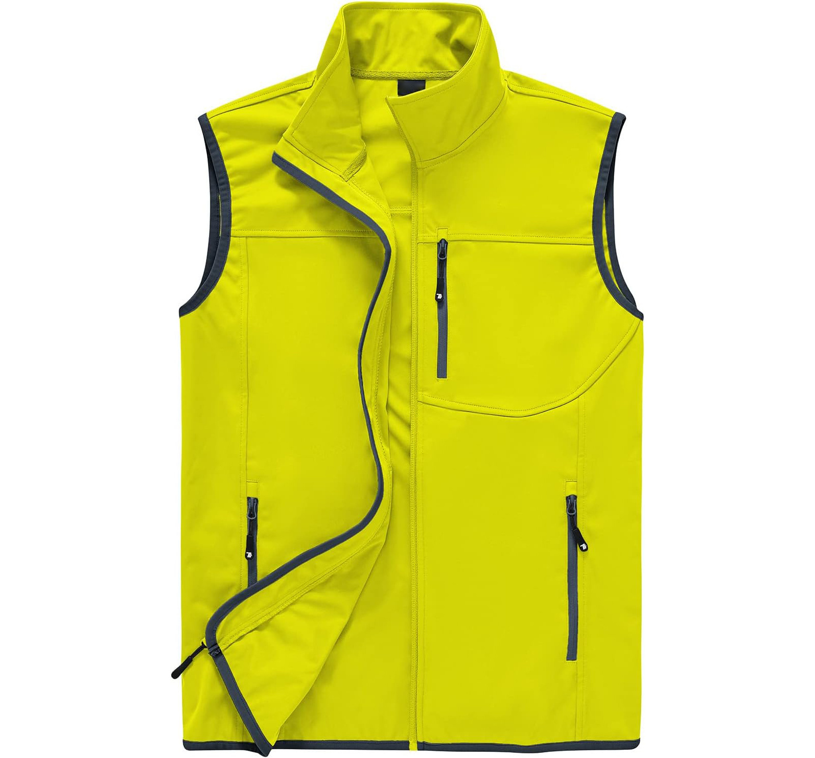 High quality Custom Logo Utility Vest v-neck Orange Engineer Mesh Safety Cargo Work Uniform Vests for Men Multi Pockets