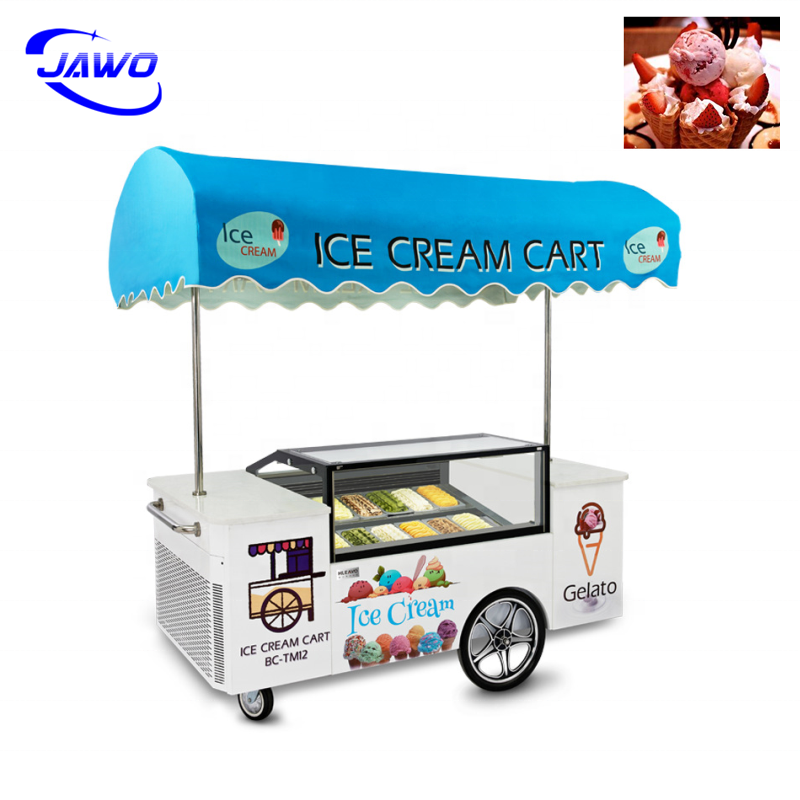 High Quality Ice Cream Cart Display Tricycle Ice Cream Cart Ice Cream Bike Food Cart