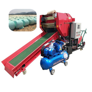 Hay Bale Making Machine Hay Baler Machine Mini Round 50Kg Silage Packing Machine