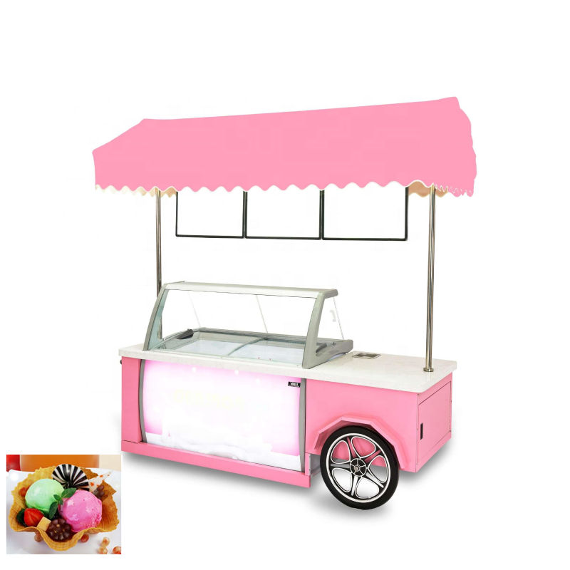 High Quality Ice Cream Cart Display Tricycle Ice Cream Cart Ice Cream Bike Food Cart