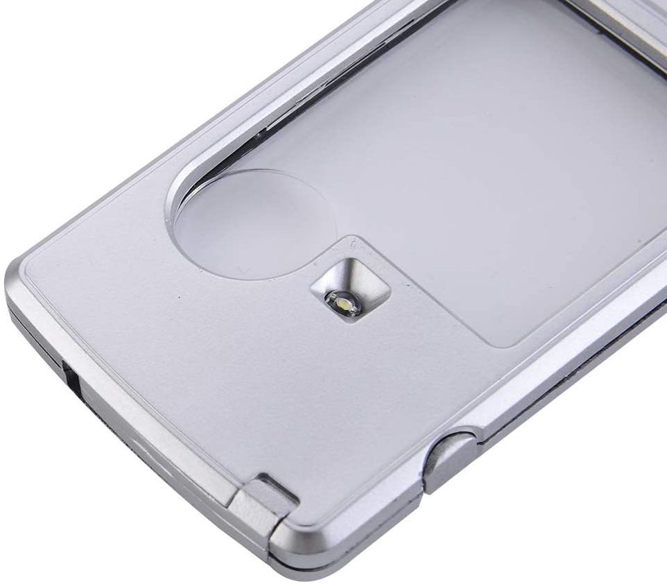 Rectangle 3X 6X Portable Handheld Card Magnifying Glass With LED Light