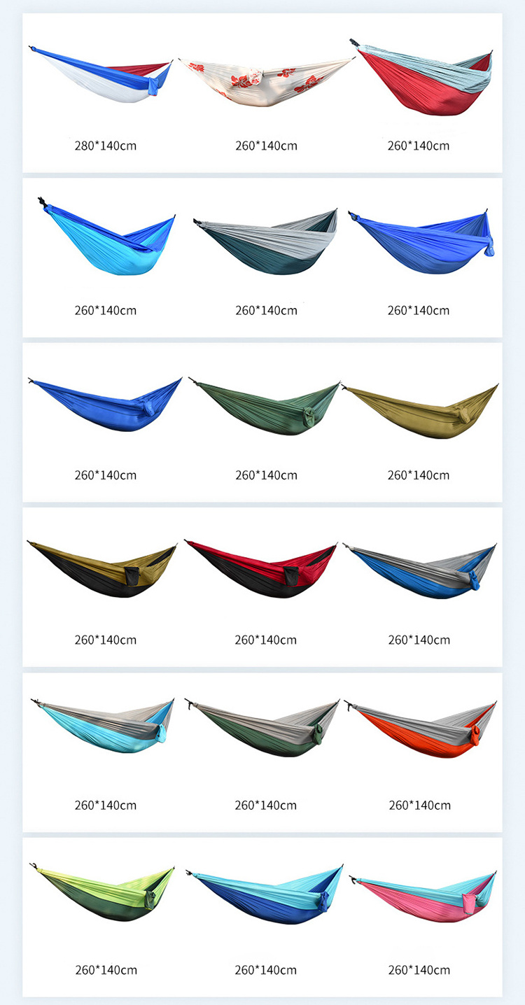 Camping Hammock Single Portable Hammocks with 2 Tree Straps, Lightweight Nylon Parachute Hammocks for Travel