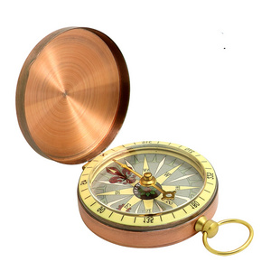 Camping Hiking Pocket Watch Portable Vintage Retro Metal Copper Flip Compass