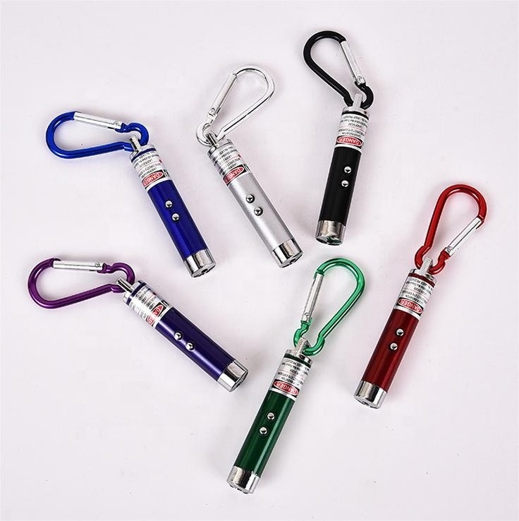 Mini 3 In 1 Multifunction Laser Light Pointer UV Led Torch Flashlight Keychain Carabiner For Promotion