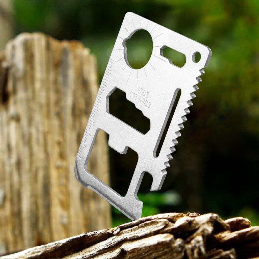 Stainless Steel 11 in 1 Beer Opener Survival Card Tool Fits Perfect in Your Wallet