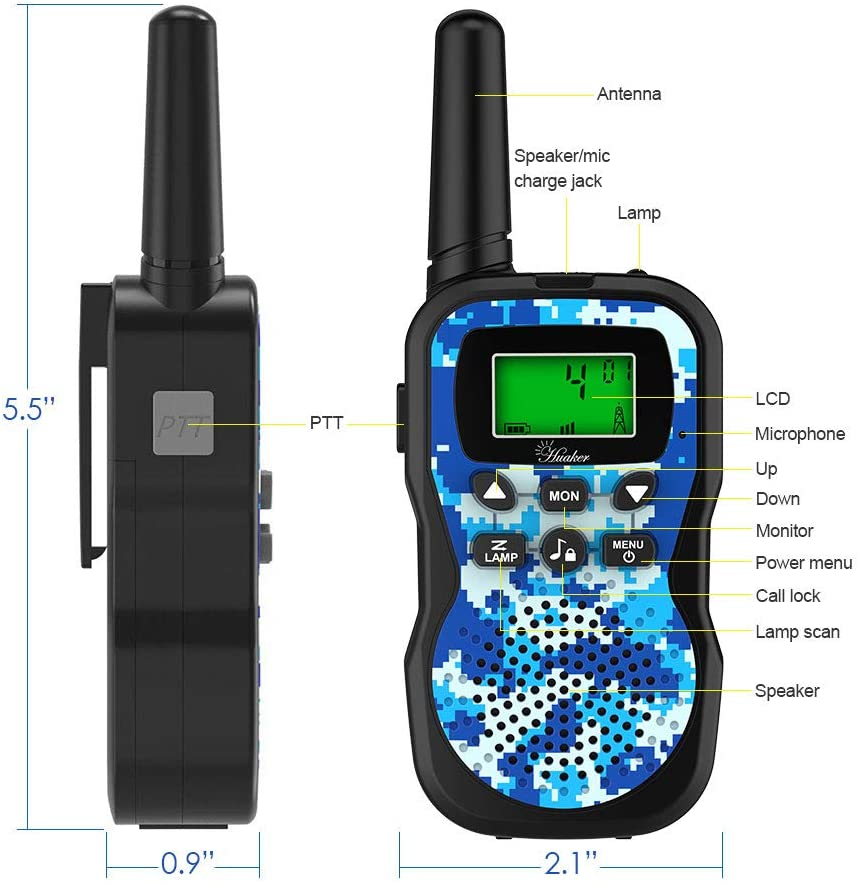 Outside Adventures for Kids Walkie Talkies Toy with Flashlight LCD Screen Long Range Walkie Talkie