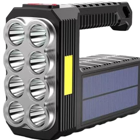 LED Rechargeable Flashlight Solar Handheld spotlight COB long-range Flashlight Searchlight