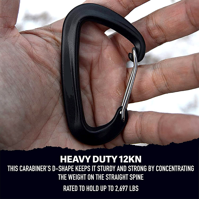 Camping Hiking Backpacking Climbing Lightweight Portable 12KN 24kN Auto Locking Wire Gate Carabiners Hook