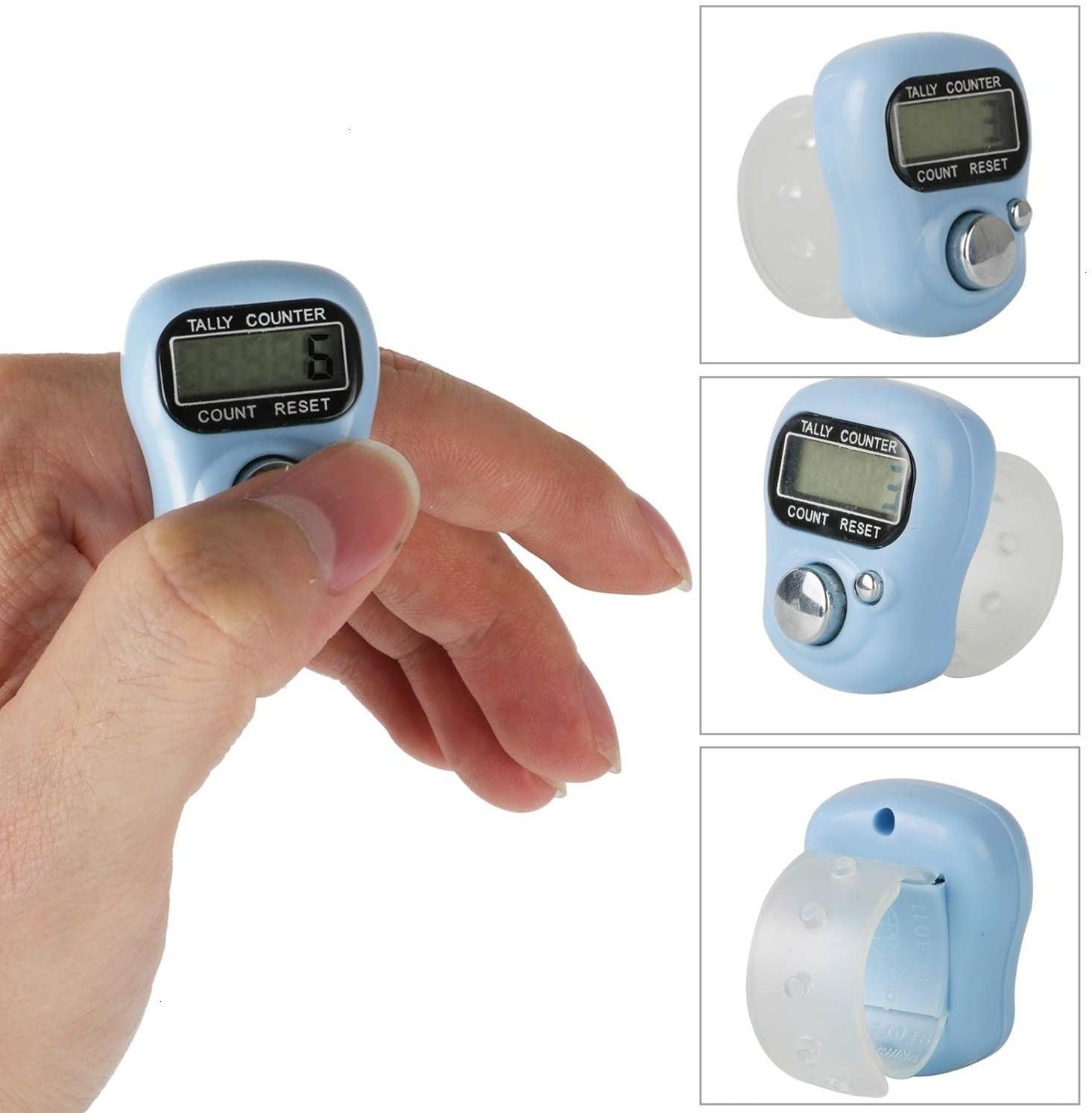 Hand Tally Counter 5 Digital Finger Counter Clickers Resettable Lap Counter