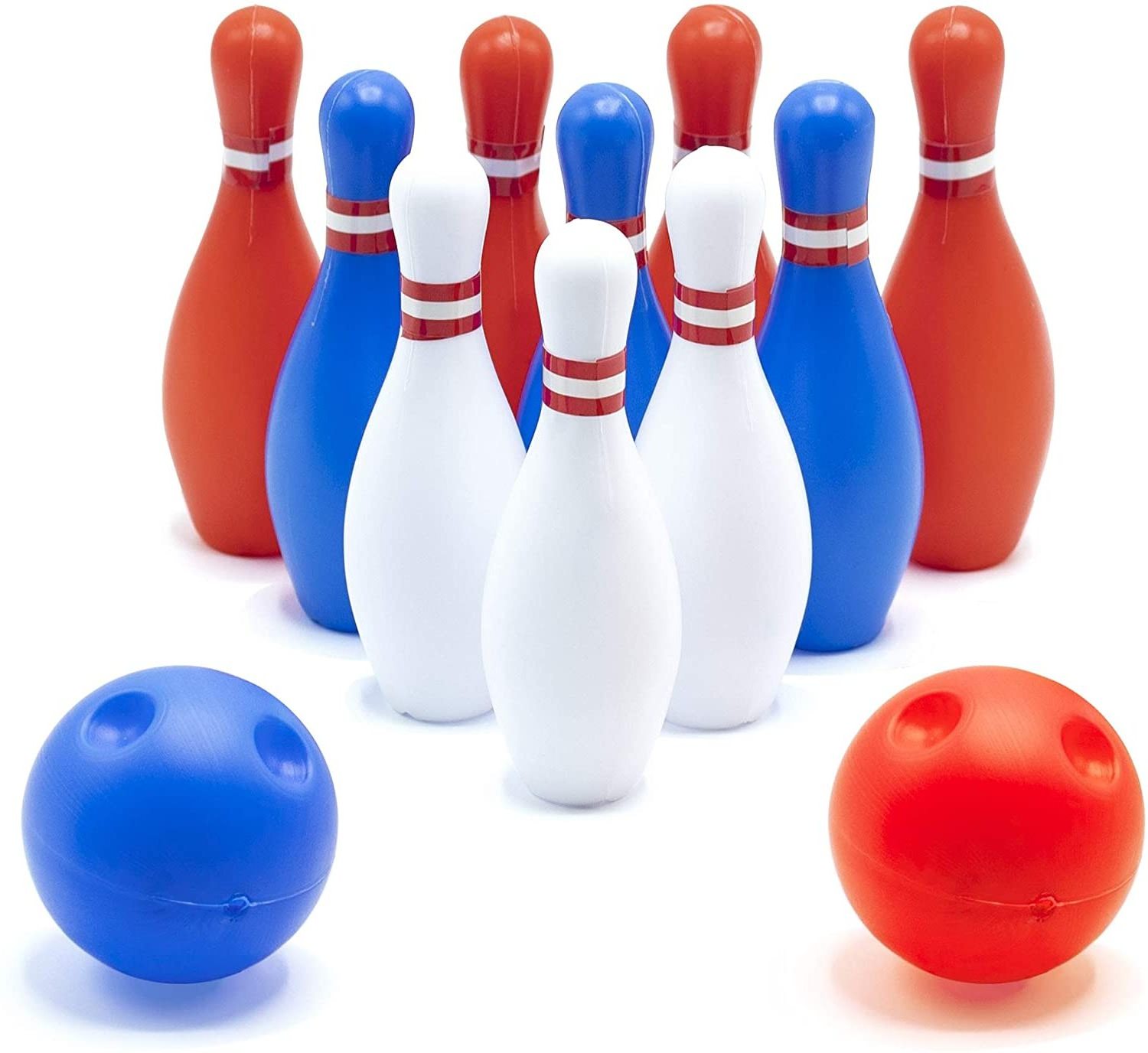 Kids Bowling Set Includes 10 Classical White Pins and 2 Balls, Suitable as Toy Gifts, Early Education, Indoor & Outdoor Games