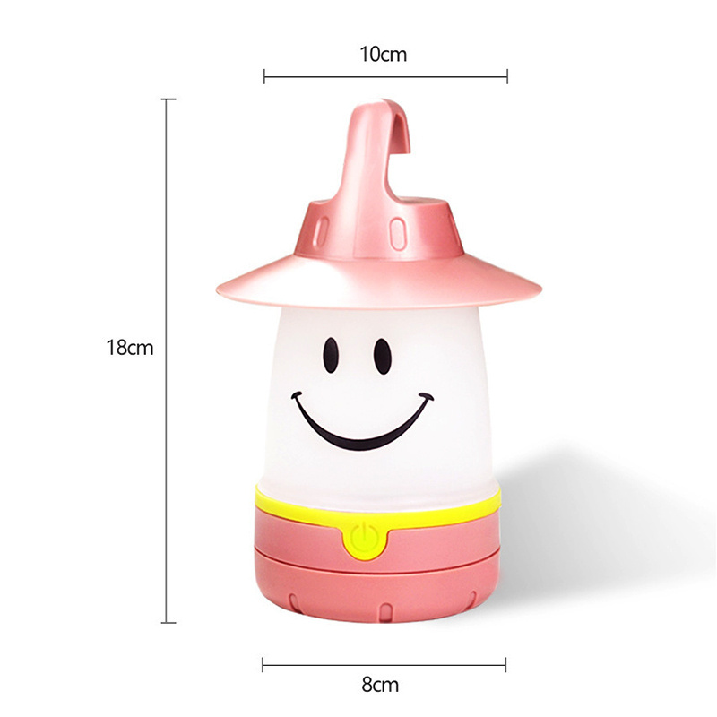 Hanging Lamp Battery Operated LED Lights Kids Gifts Toys Smile Camping Lantern