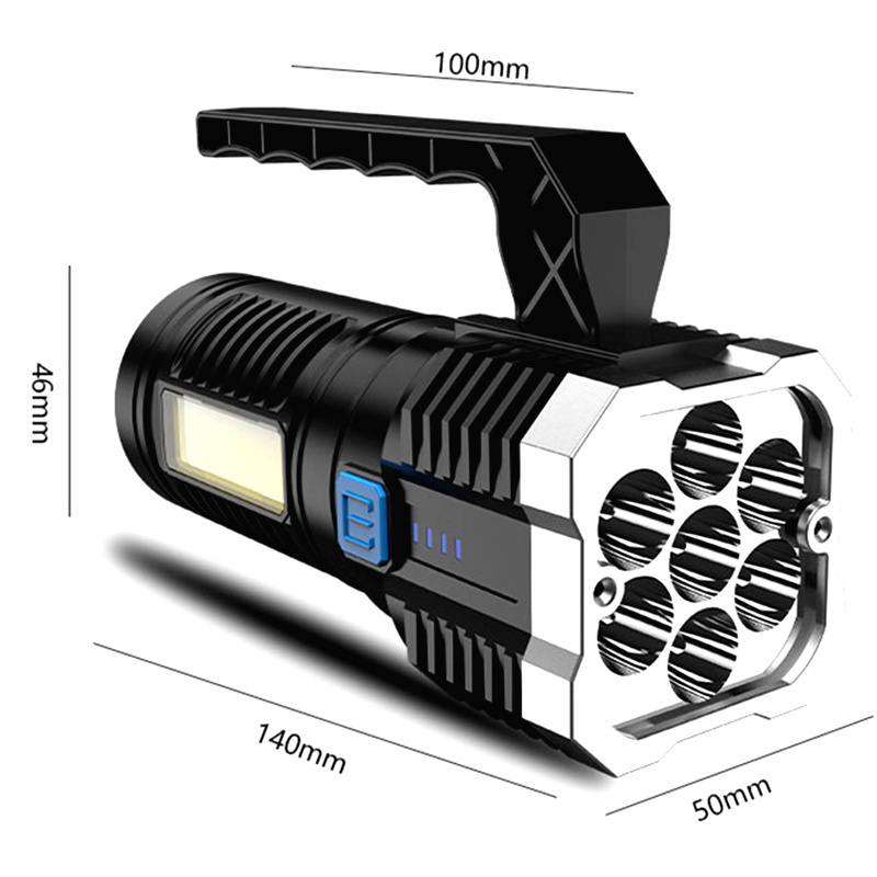 Outdoor LED Portable 1000 Lumen Rechargeable Side Light Multifunctional Flashlight