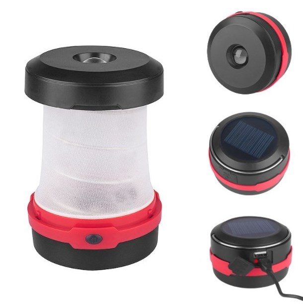 Rechargeable POP UP Solar LED Camping Lantern & Flashlight with Solar Charge