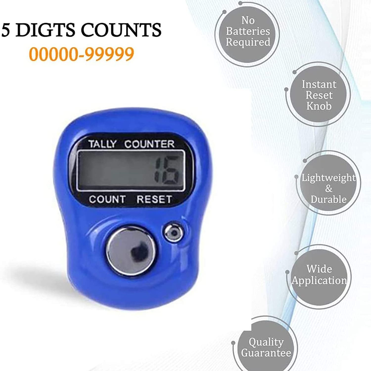 Electronic Finger Counter,5 Digit LCD Electronic Digital Display Finger Hand Tally Counter