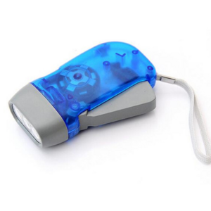 Hand Crank Flashlight Hand-Powered for Immediate Emergency No- Battery Required and Translucent Case with 3 LED Pure Whitelight