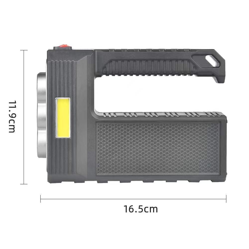 LED Rechargeable Flashlight Solar Handheld spotlight COB long-range Flashlight Searchlight