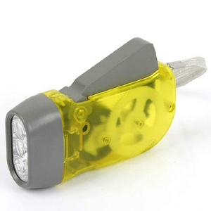 3 LED Hand Press No Battery Wind up Crank Camping Outdoor Flashlight Light Torch