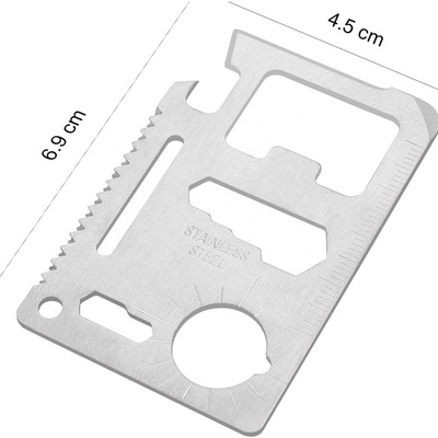 Stainless Steel 11 in 1 Beer Opener Survival Card Tool Fits Perfect in Your Wallet