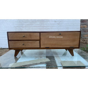 Natural Solid Walnut Wood TV Stand TV Cabinet With Storage Drawer And Shelve For Living Room