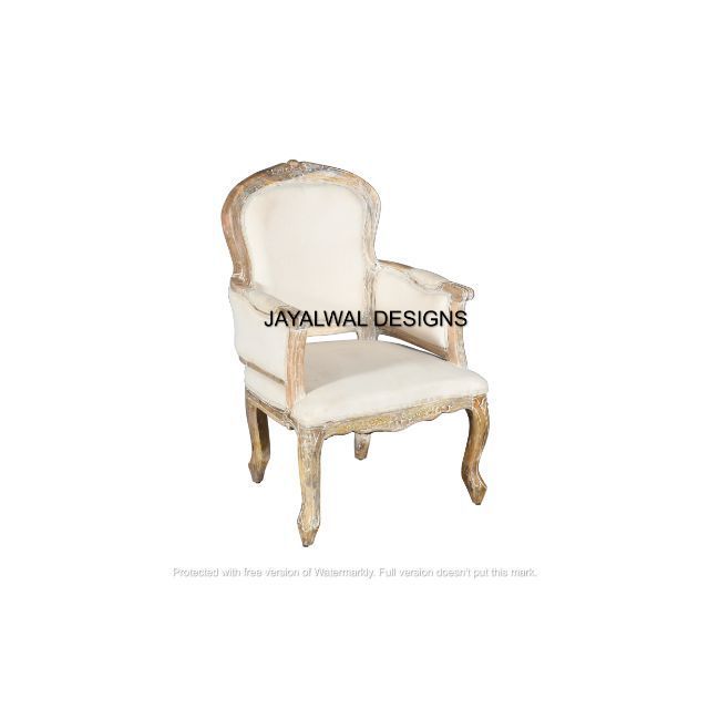 French fine carving solid wood frame linen fabric seat and back dining chair, restaurant chair, hotel chair