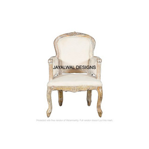 French fine carving solid wood frame linen fabric seat and back dining chair, restaurant chair, hotel chair