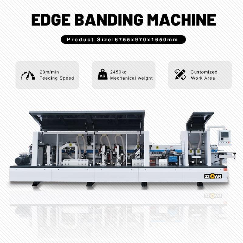 ZICAR woodworking factory machine for making doors and cabinets with edge banding machine high productivity