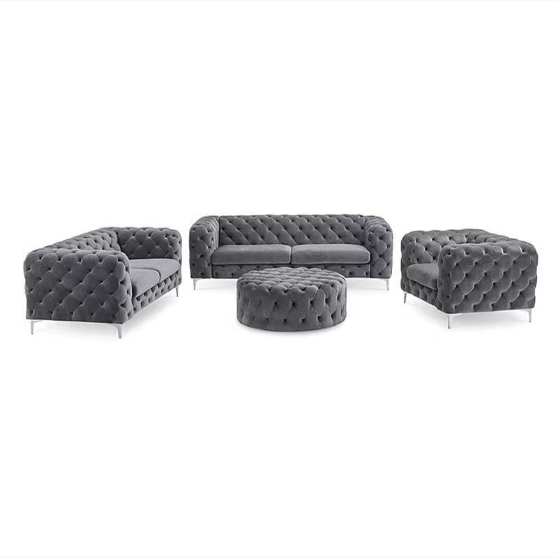 Wholesale luxury italian custom 7 seater couch lounge suite sofas set living room furniture chesterfield velvet sectional sofa