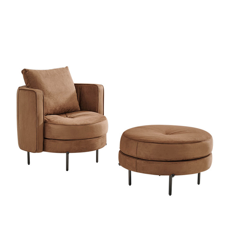 Modern living room furniture single chairs and ottoman relax leisure lounge chair for restaurants kids accent round sofa chair