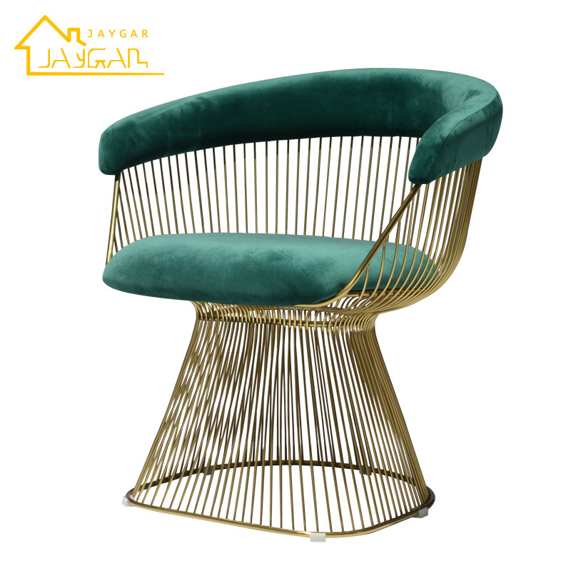 Wholesale metal dining warren platner chairs velvet green armchair lounge chairs for living room office occasional chairs