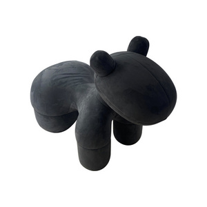 The lovely animal shaped horse modern side chairs small chairs for living room black velvet leisure pony dog lounge chair