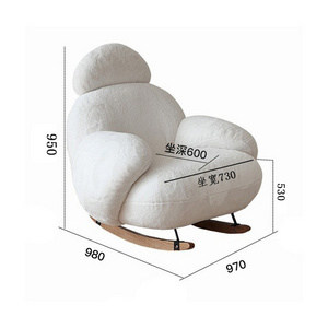 Modern leisure accent arm chairs set for living room furniture white lazy sofa chair luxury bedroom single seater rocking chair