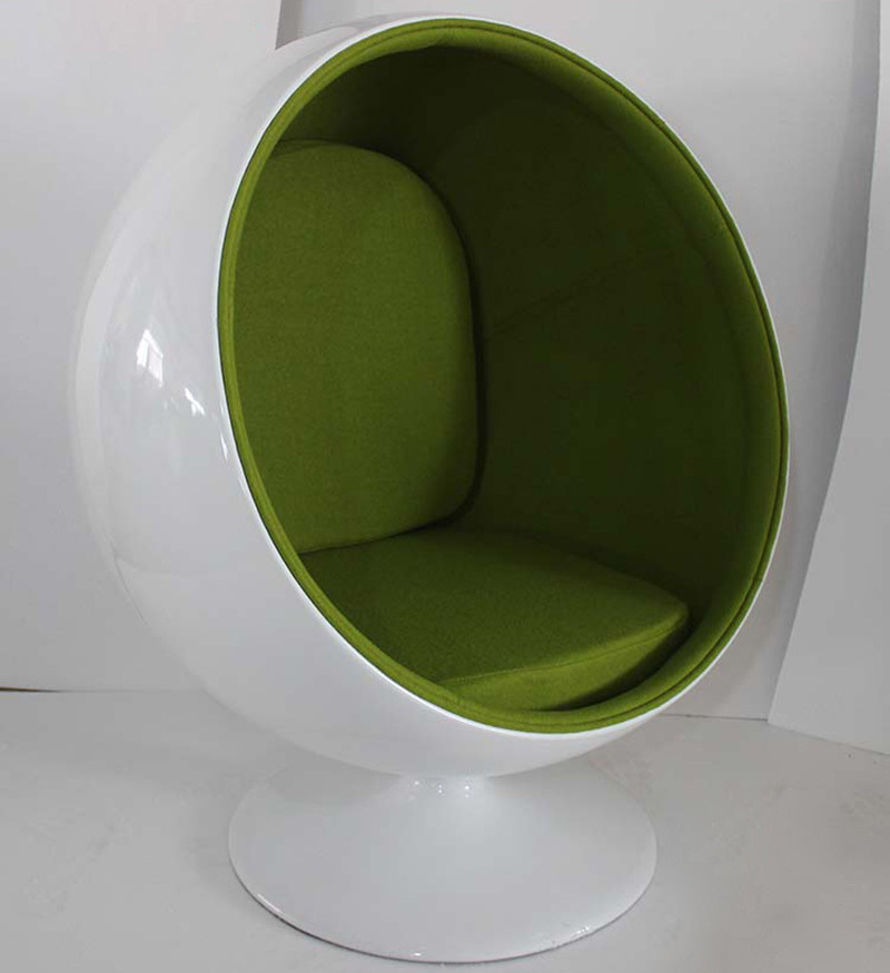 Wholesale modern furniture leisure swivel indoor pod chairs luxury living room aviator lounge sofa fiberglass round ball chair