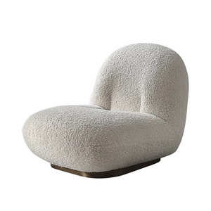 Italian cozy lamb wool swivel accent chair single white boucle fabric sherpa chair furniture living room gubi pacha lounge chair