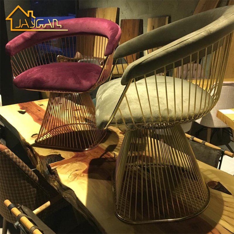 Wholesale metal dining warren platner chairs velvet green armchair lounge chairs for living room office occasional chairs