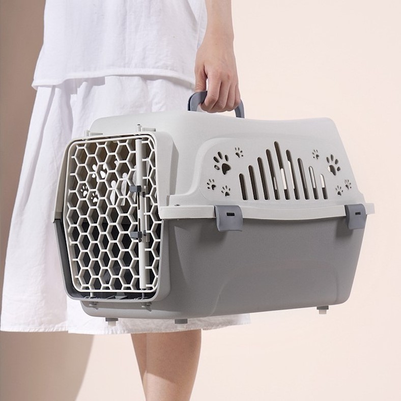 Hot Luxury breathable Airline Approved Meidium Plastic Kennels Crate Pet Travel Dog Cat Crate Carrier