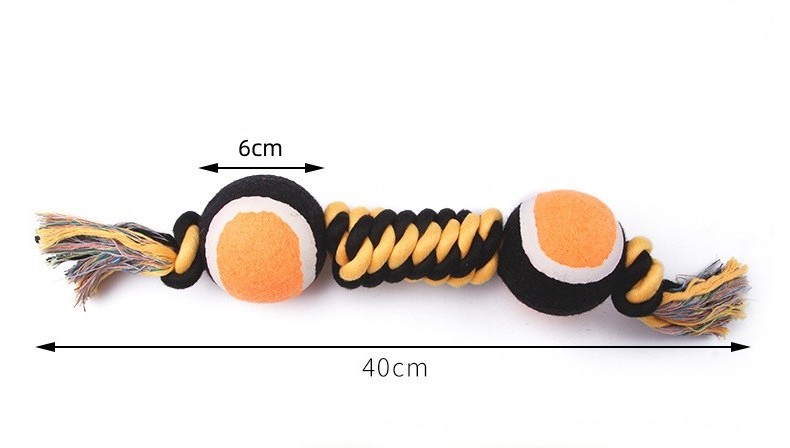 Wholesale Christmas new dog cotton rope toys grinding teeth cleaning teeth Halloween dog rope double tennis balls